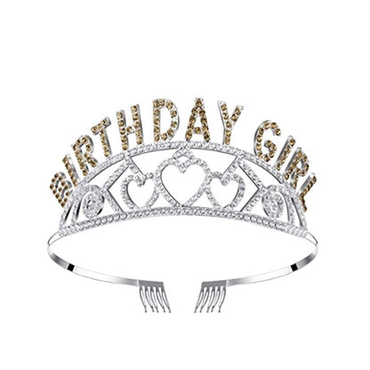 Flash Diamond Birthday Crown Party Decoration Headband Prom Headwear Set