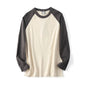 Men's Washed Cotton Retro Casual Round Neck Pullover Bottoming Shirt