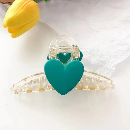 Large Frosted Texture, Simple Peach Heart Cross Wash Face And Head Hairpin