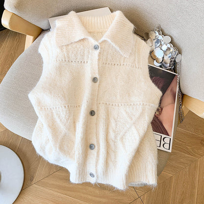 Design Sense Twist Knitted Vest Women