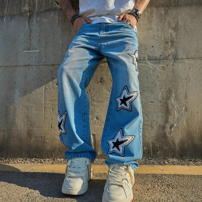 Fashion Simple Loose Straight Casual Jeans