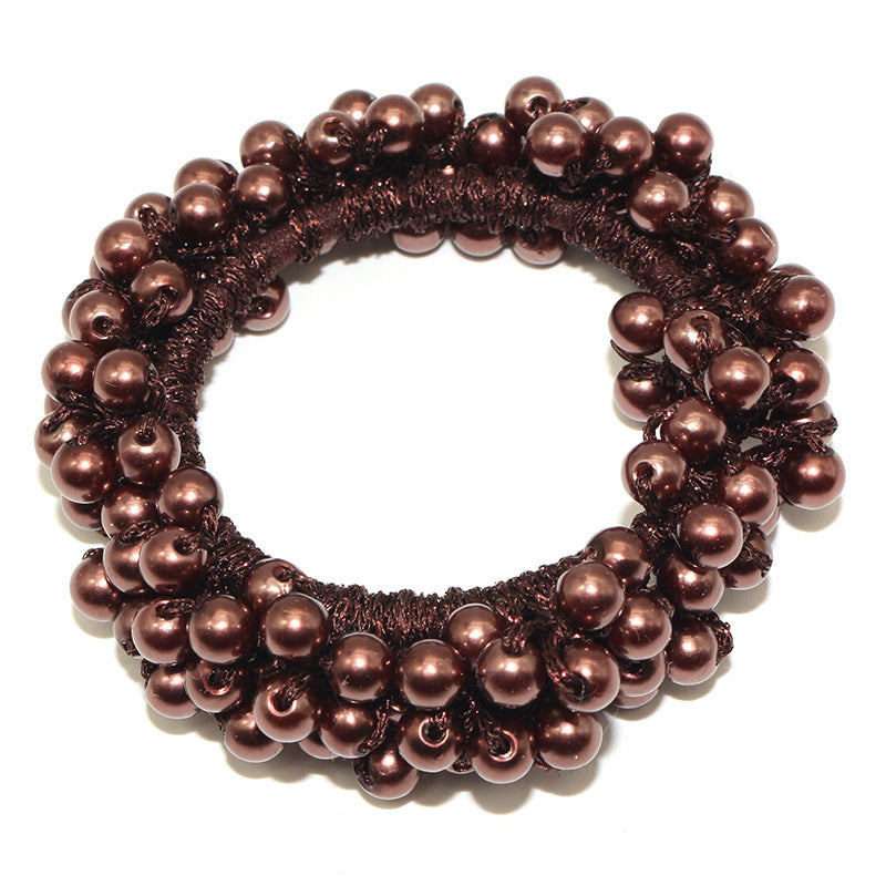 Handmade Crochet Rubber Band Hair Tie Pearl