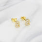 Ins European And American Diamond English Alphabet Letter Earrings