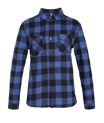 A Long-sleeved Pocket Checked Shirt With A Lapel For Young Men In Autumn And