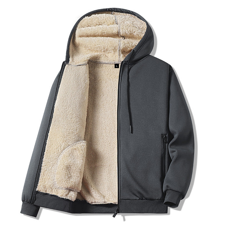 Autumn And Winter Warm Leisure Sports Men's Coat Hooded Jacket Blouse And Pants