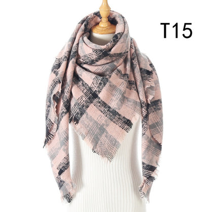 Women's Cashmere Plaid All-match Thick Warm Scarf