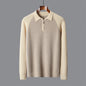 Half Zipper Contrast Color Lapels Sweater For Men