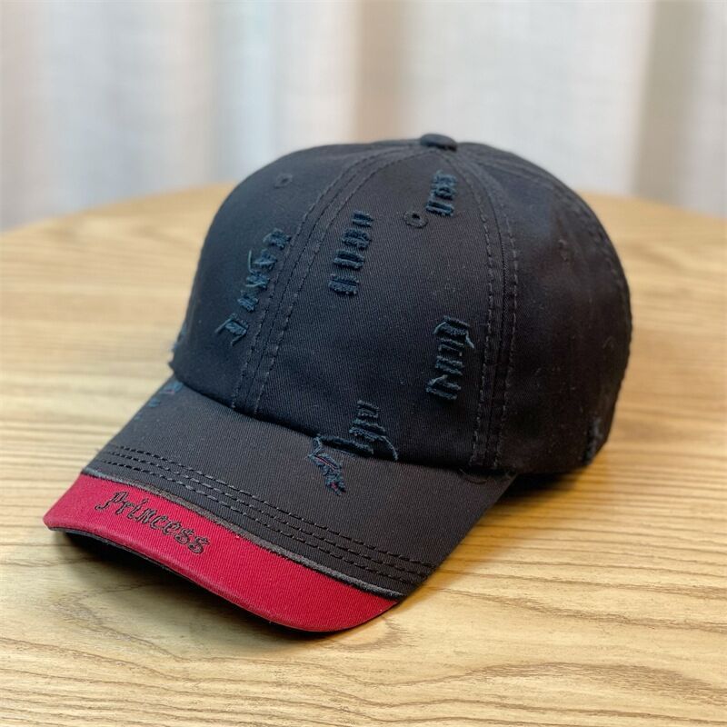 Double-stitching Shabby Embroidered Letter Baseball Cap