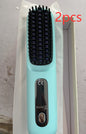 2 In 1 Straight Hair Comb Wireless Hair Straightener Brush Hair Fast Heating Portable Hot Curler USB Charging
