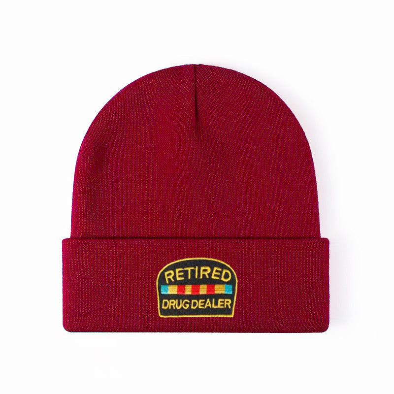 Embroidery Knitted Hat Personality Street Windproof And Warm