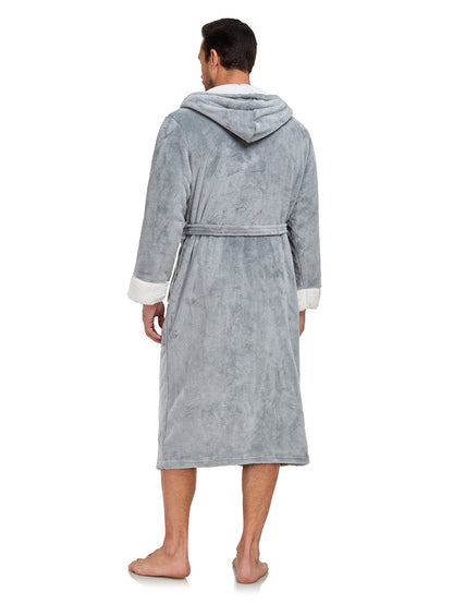 RONGTAI Ladies Long Fleece Bathrobe