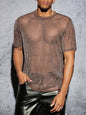 Men's Round Neck Glossy Short-sleeved T-shirt
