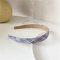Super Sweet Plaid Flower Solid Color Fabric Headband