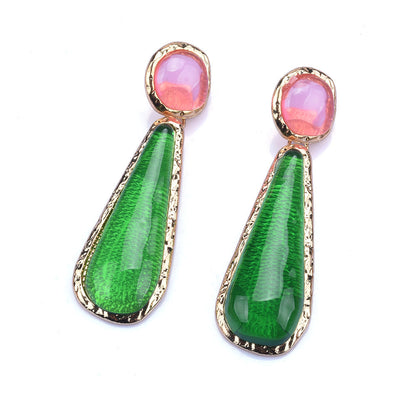 Personality Retro Long Unique Geometric Resin Earrings