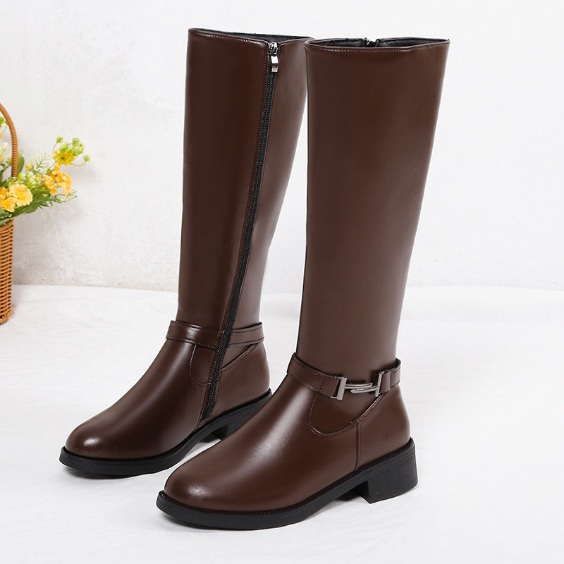Women's Winter Chunky Heel Round Head Knight Over The Knee Boots