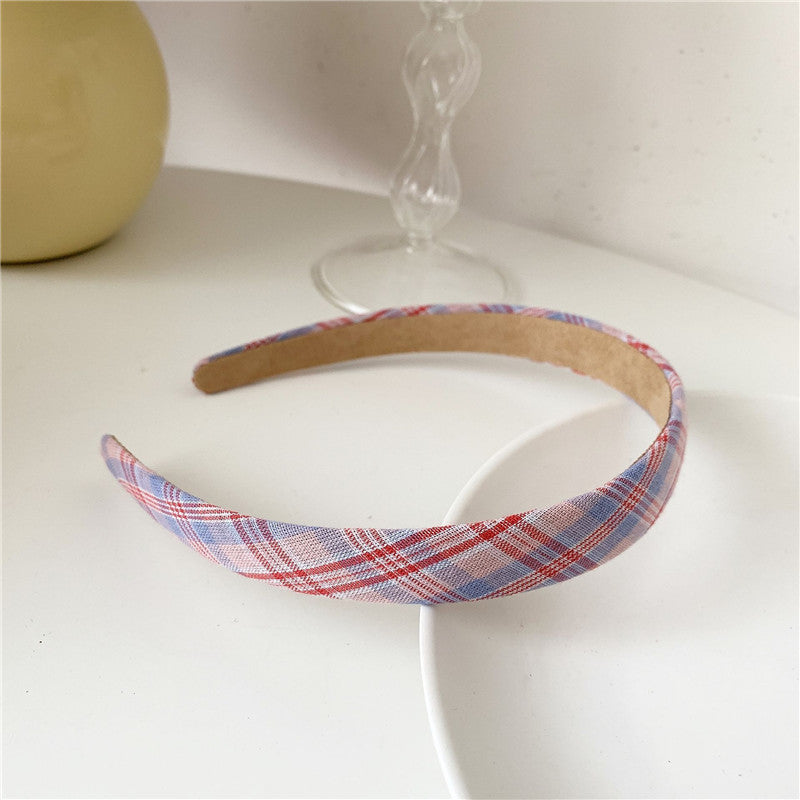 Super Sweet Plaid Flower Solid Color Fabric Headband