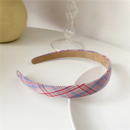 Super Sweet Plaid Flower Solid Color Fabric Headband