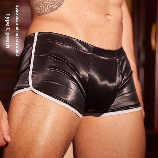 Men's Boxer Briefs Leather Sexy Trend