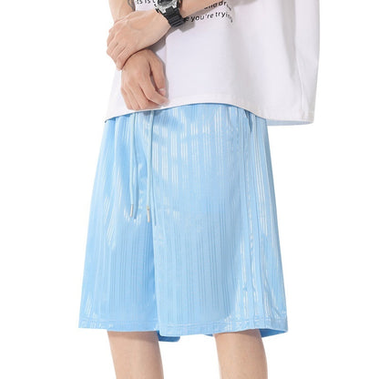 American Ice Silk Cargo Shorts Men's Summer Loose Casual Quick-drying