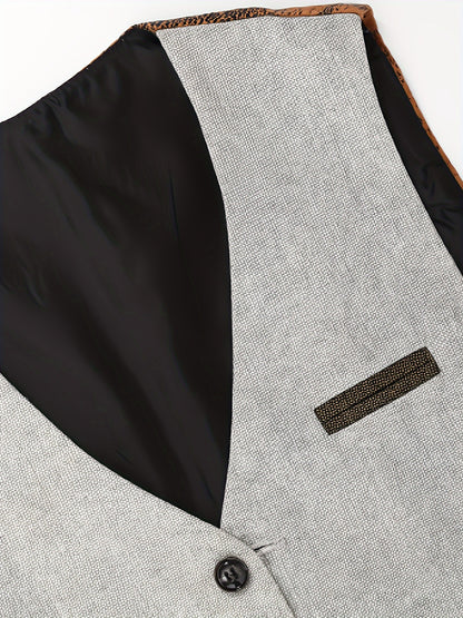 A Simple And Casual British Style Vest In Contrasting Colors For Men Without Straps