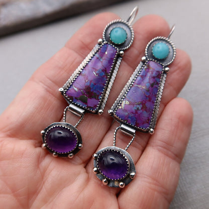 Retro Geometric Enamel Personalized Earrings