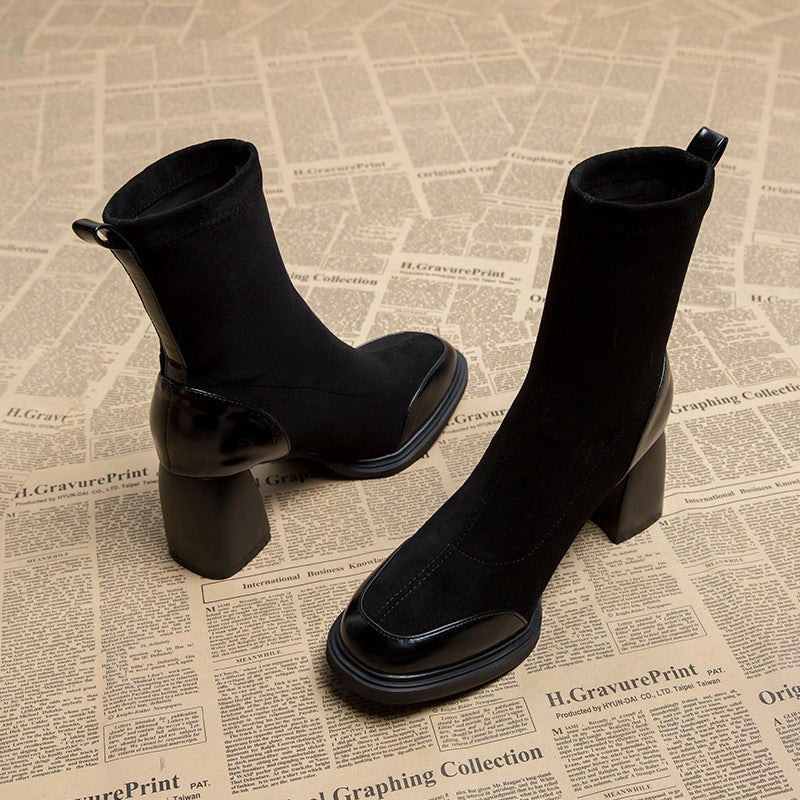 Genuine Leather Skinny Women's Short Martin Boots