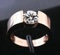 Diamond Rose Gold Couple Ring Fashion Wedding Simple Shiny Ring