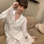 Fashion Ice Silk Pajamas Ruffled Women