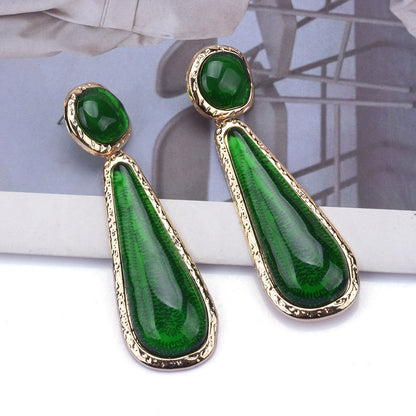 Personality Retro Long Unique Geometric Resin Earrings