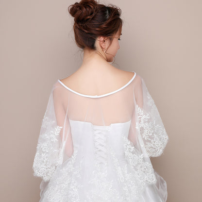 The Wedding Dress Was Thin, Covering The Meat And Covering The Arms, Lace Shawl