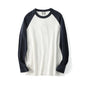 Men's Washed Cotton Retro Casual Round Neck Pullover Bottoming Shirt