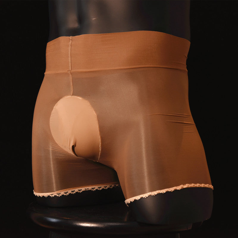 Men's Shiny Stockings Underwear Sexy Transparent