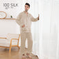 Men's Silk Pajamas 22 M Heavy Mulberry Silk Lapel Homewear