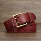 Men's Casual Retro Free Pin Punch First Layer Cowhide Lazy Belt