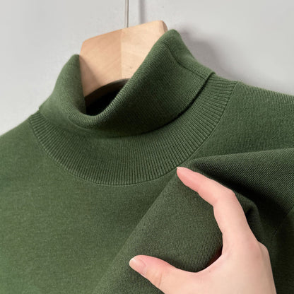 Non-scratchy Thermal Turtleneck Woolen Sweater Men's Thickened Solid Color Minimalist Long Sleeve