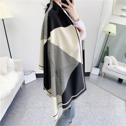 New Double-sided Geometric Imitation Cashmere Scarf
