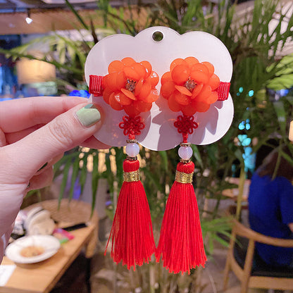 Girl costume fringe stepping Chinese style hairpin