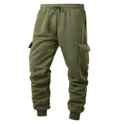 Warm Thick Trousers Sweatpants Men's Thicken Ankle-tied