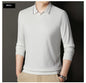 New Men's Vertical Stripes Solid Color T-shirt Bottoming Shirt