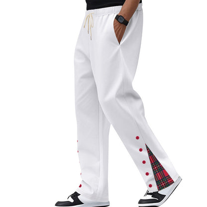 Contrast Color Drawstring No Fly Straight Track Sweatpants