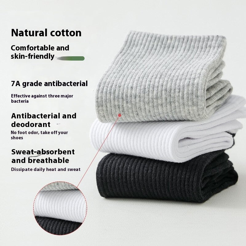 Men's Thin Knee-high Sweat Absorbing And Deodorant Antibacterial Socks