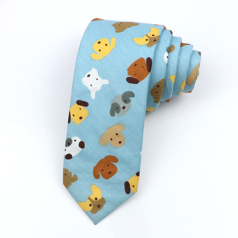 Korean Style Narrow Men's Clothing Cotton Tie