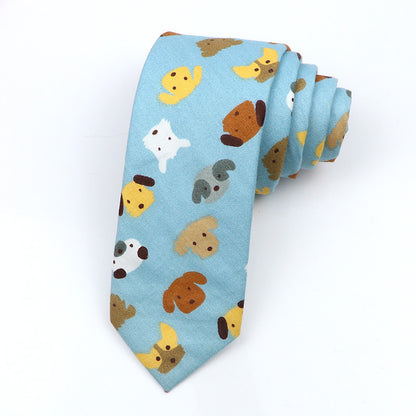 Korean Style Narrow Men's Clothing Cotton Tie