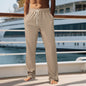 Small Plaid Loose Beach Straight Sports Trousers