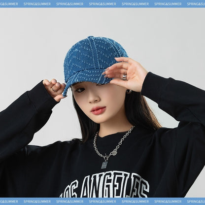 Japanese-style Retro All-match Face-looking Small Washed Denim Peaked Cap