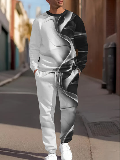 Fashion Simple Printing Sports Leisure Men's Suit