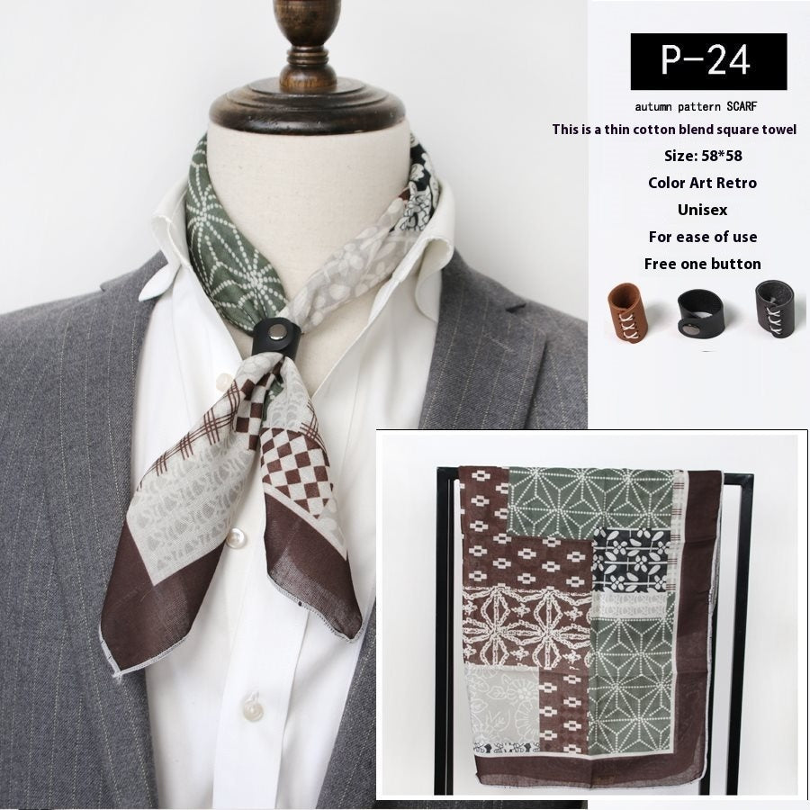 All-matching Men's Scarf Thin Youth Silk Scarf