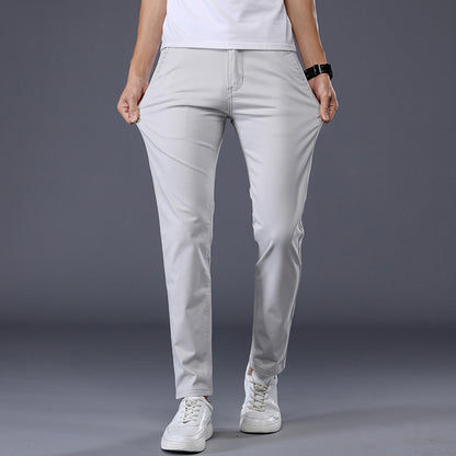 Men's Solid Color Casual Pants Korean Style Straight Trousers