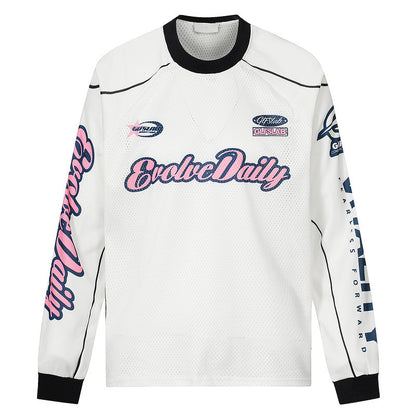 Letter Printed Mesh Breathable T-shirt For Men