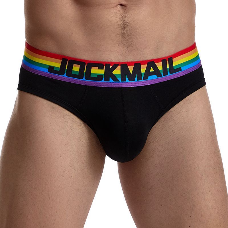 Rainbow Briefs Low Waist Sexy Pure Color Cotton Breathable And Transparent Men